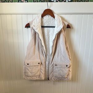 Women's Cream Quilted Vest